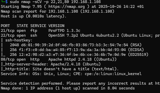 First scan with nmap